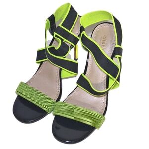 Charles By Charles David Neon Open Toe Stiletto Heel Sandals Womens Size 9.5 GUC